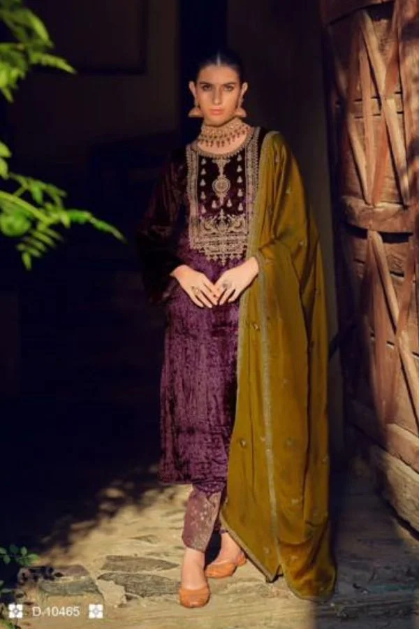 Cinderella Calista 10468 - Pure Viscose Velvet with Embroidery Suit