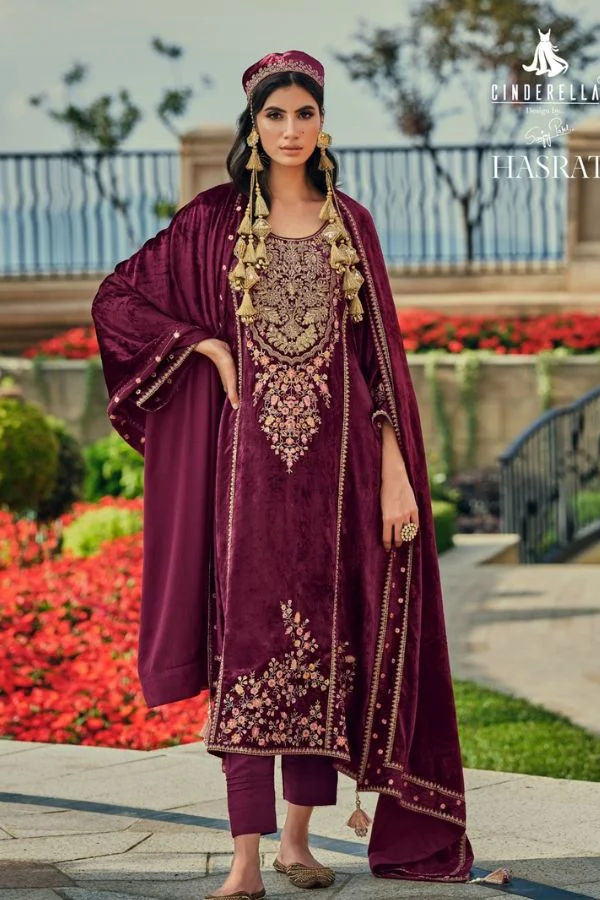 Kuch khaas Ultimate 10398 - Silky Velvet Embroidered Suit