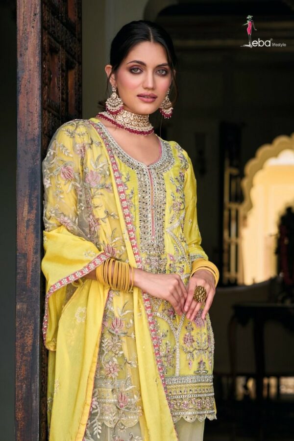 Zaveri Amber D1631 - Heavy Chinon with Embroidery Stitched Suit