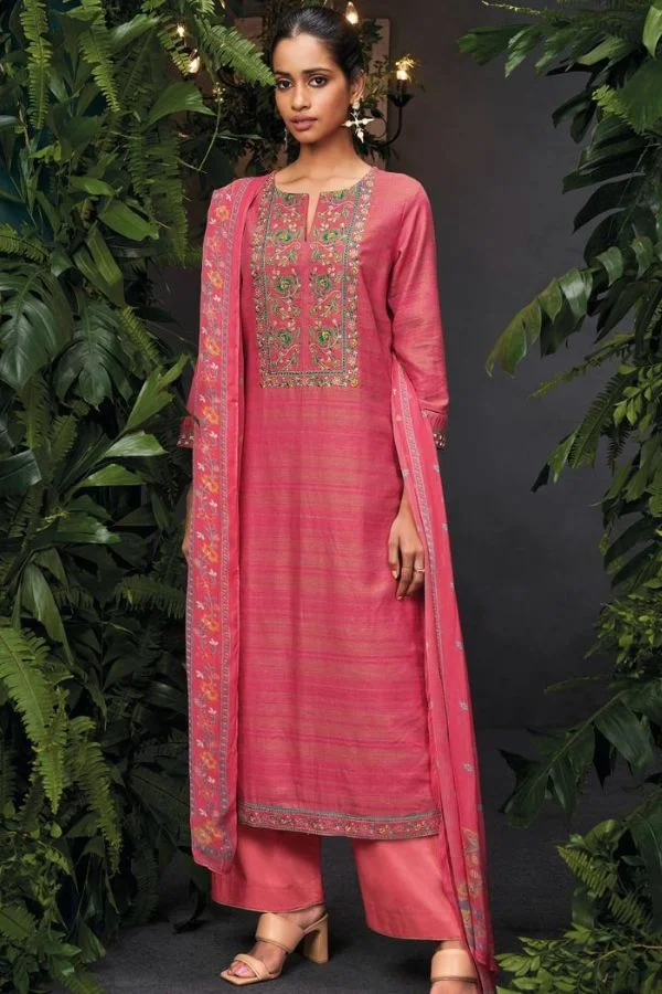 Premium Woven Solid With Embroidery Suit - TIF 993