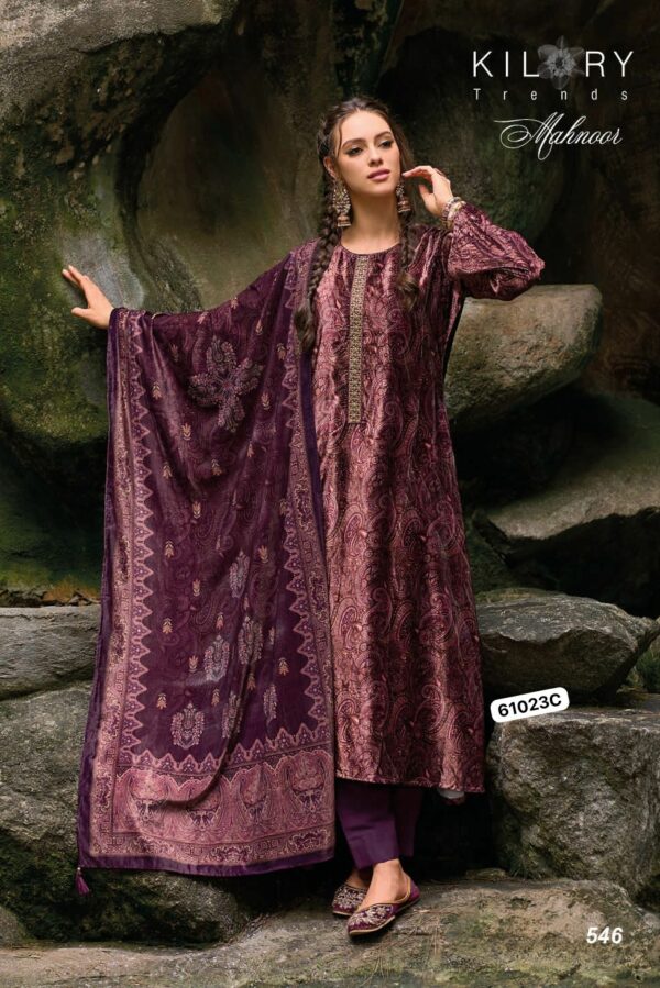 Kilory Mahnoor - Pure Velvet With Digital Print With Embroidery & Hand Work Suit