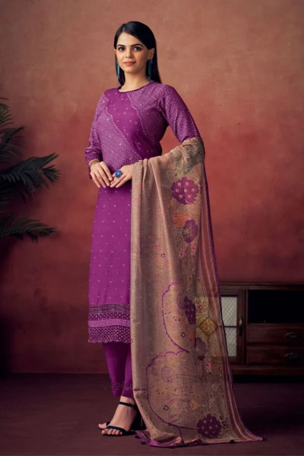 Jay Vijay Rachika 3128D - Pure Muslin Digital Print With Embroidery Suit