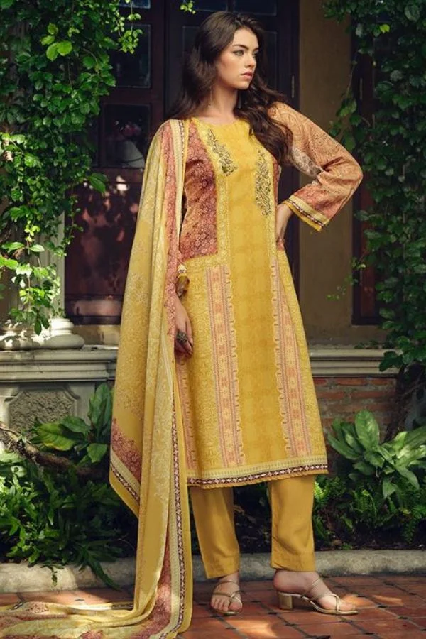 Sadhana Mehtaab 5279 - Viscose Pashmina Digital Print With Fancy Work Suit
