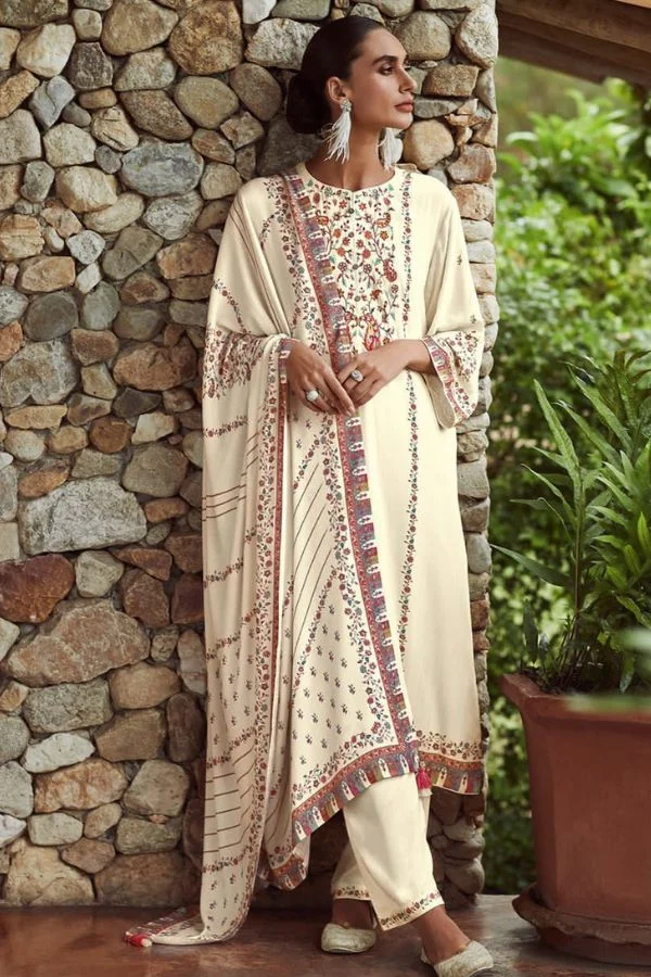 Varsha Kani KN08 - Viscose Pashmina With Handwork Suit