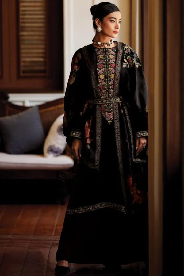 Varsha Petals PT06 - Plush Velvet With Embroidery Suit