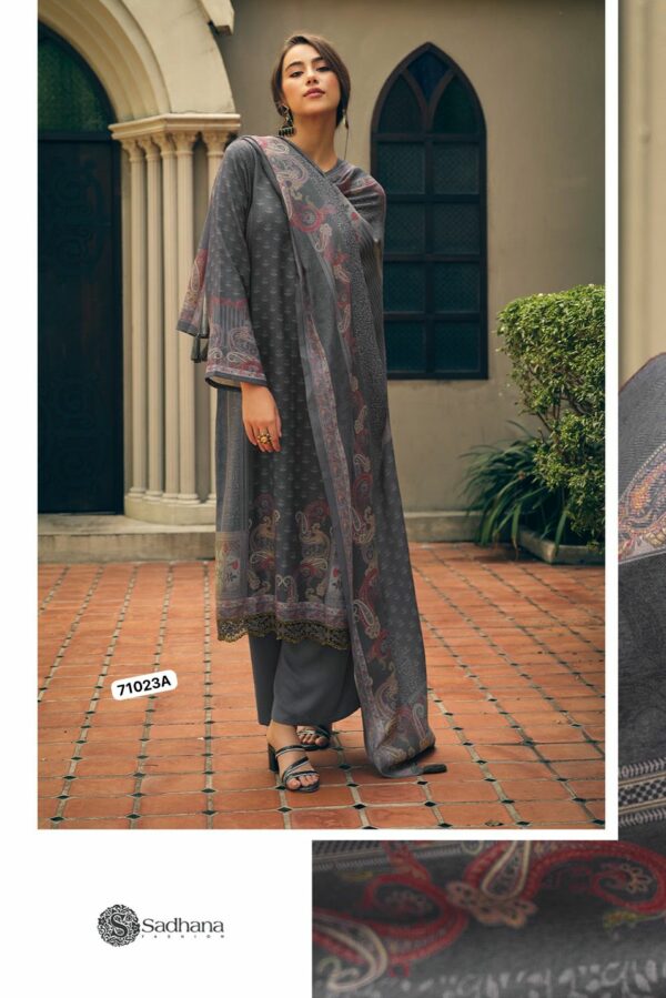 Sadhana Enchant 5271 - Viscose Pashmina Digital Print With Fancy Work Suit
