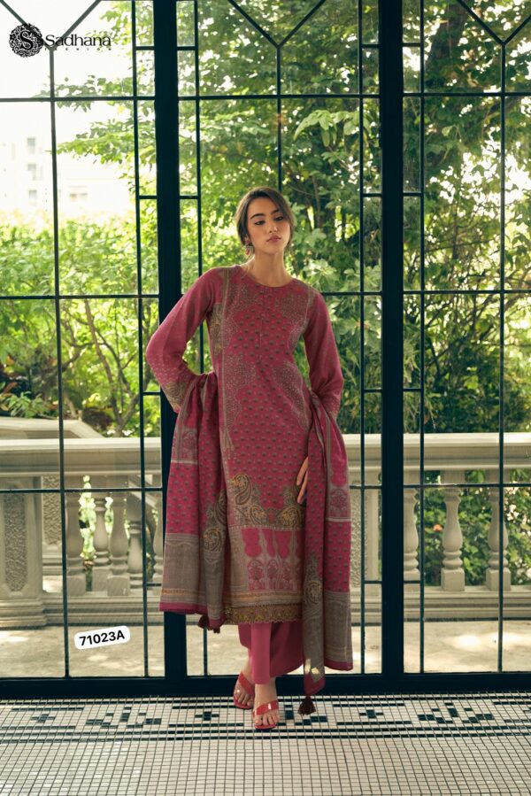 Sadhana Enchant 5271 - Viscose Pashmina Digital Print With Fancy Work Suit