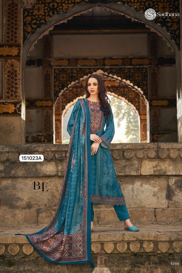 Sadhana Jaaeza 5295 - Viscose Pashmina Digital Print With Fancy Work Suit