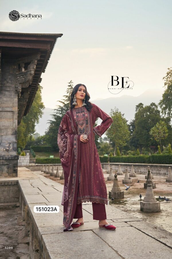 Sadhana Jaaeza 5295 - Viscose Pashmina Digital Print With Fancy Work Suit