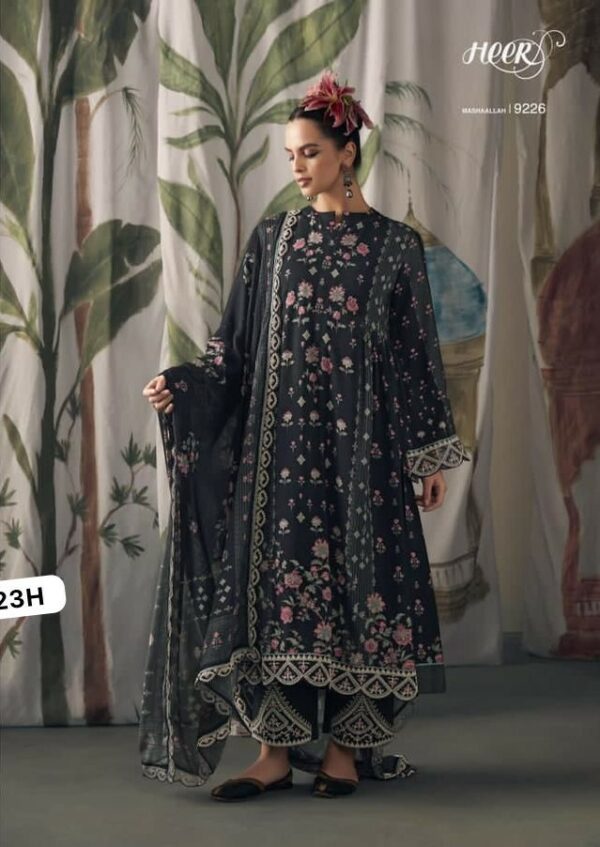 Pure Muslin With Digital Print Dori Scalloped Embroidery Suit - TIF 1195