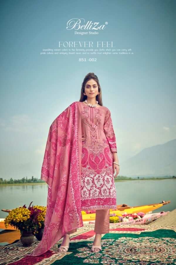 Belliza Naira 008 - Pure Cotton Digital Prints with Exclusive Heavy Self Embroidery Suit