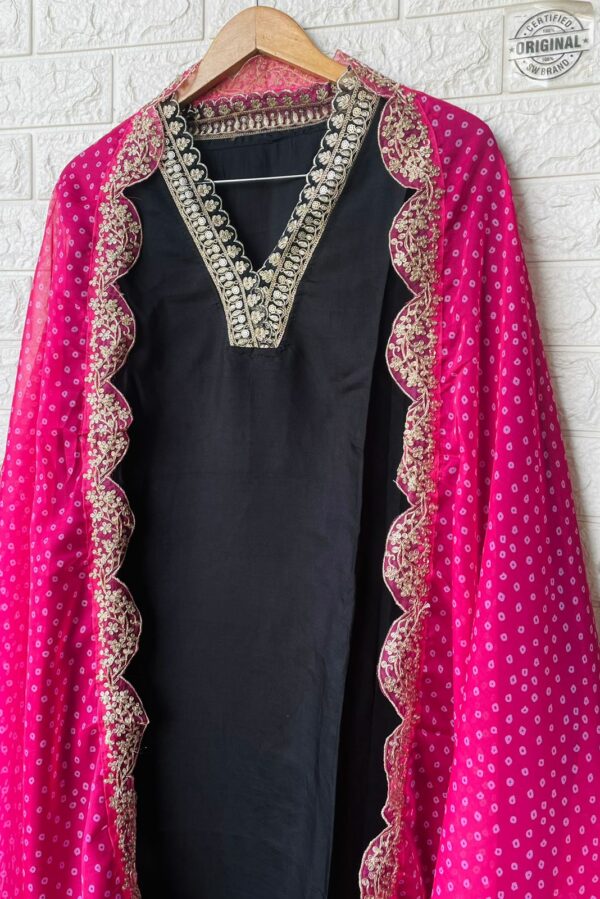 Roman Silk With Elegant Cutwork, Sequins & Zari Embroidery Suit