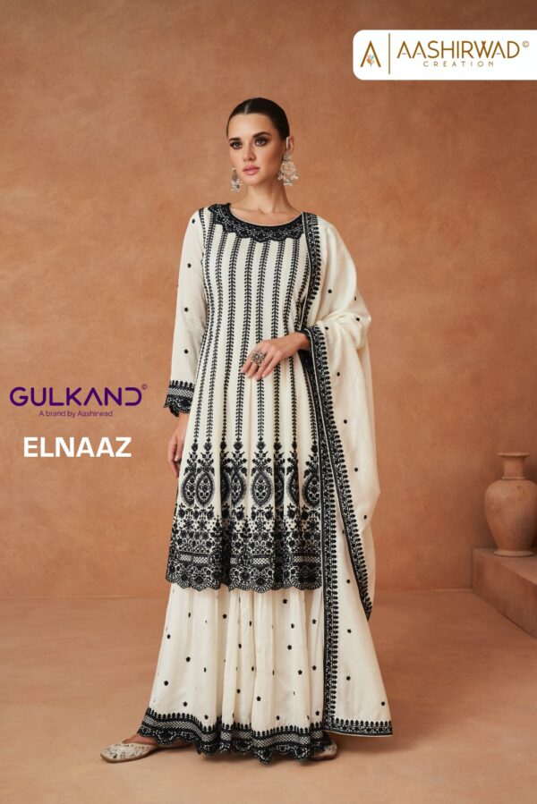 Aashirwad Elnaaz 9823 - Premium Silk with Work Stitched Suit