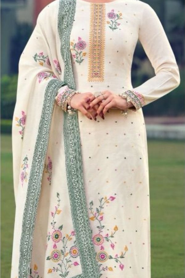 Avon Mausam 2056 - Pure Pashmina Jacquard Weaved Suit