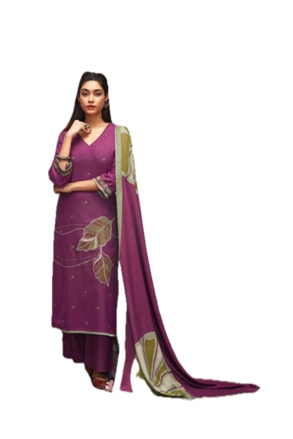 Ganga Ritambari C1568 - Premium Wool Pashmina Printed With Embroidery Suit