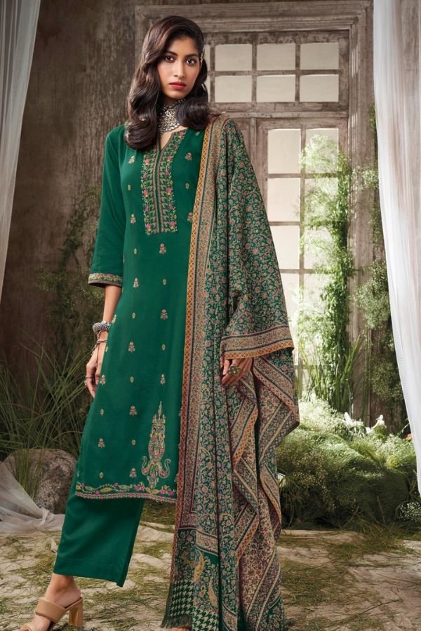 Ganga Amaranta C1670 - Premium Pure Pashmina With Embroidery Suit