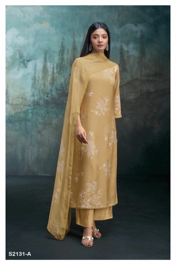 Ganga Rafqa S2131D - Premium Wool Pashmina With Handwork Suit