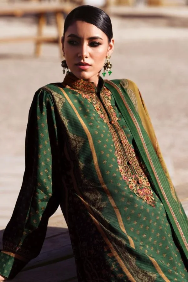 Varsha Zeeshan ZS06 - Pashmina Silk Printed With Embroidery Suit