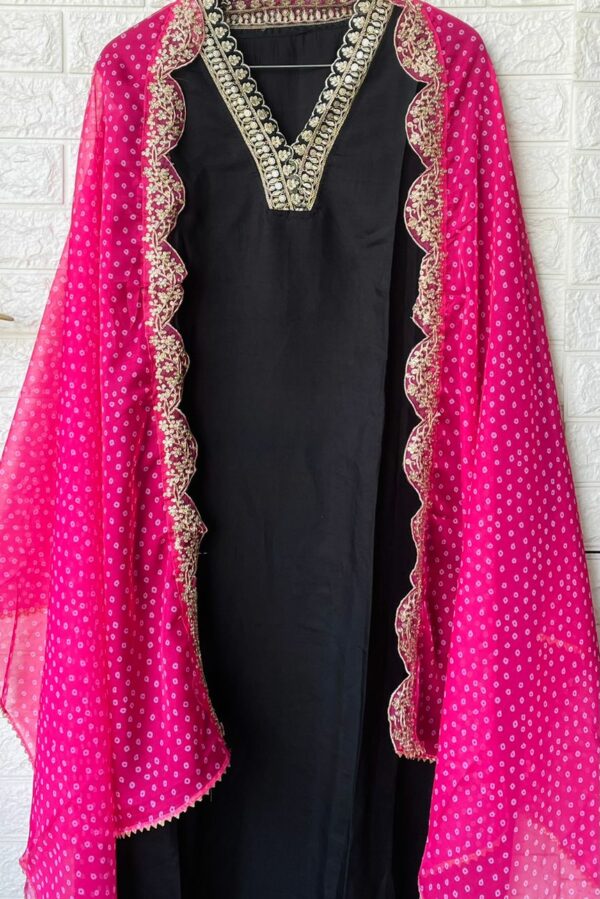 Roman Silk With Elegant Cutwork, Sequins & Zari Embroidery Suit