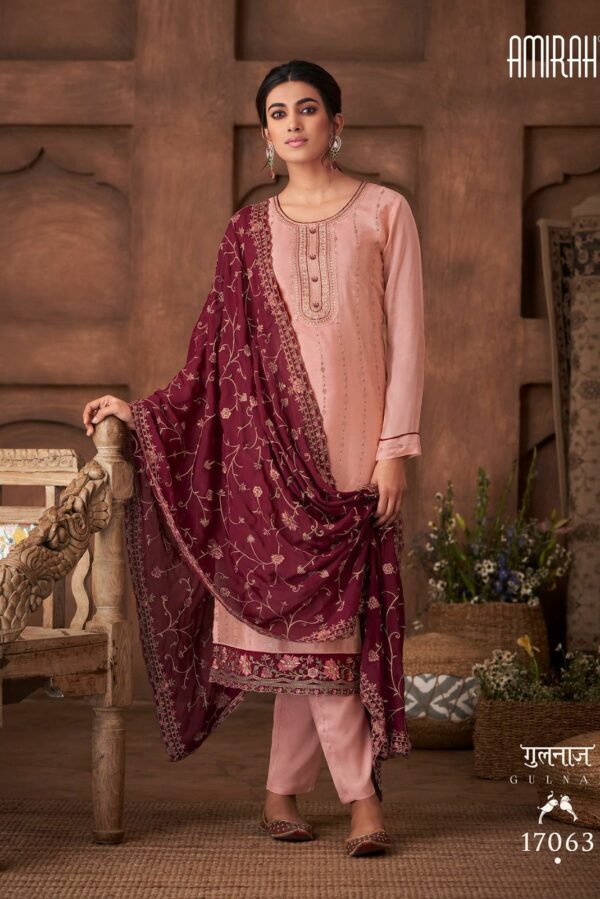 Amirah Gulnaz 17066 - Chinon Silk With Embroidery Work Suit
