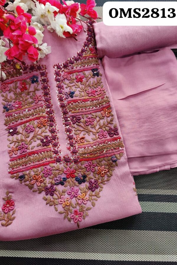 Beautiful Chinnon Handwork Embroidered Suit