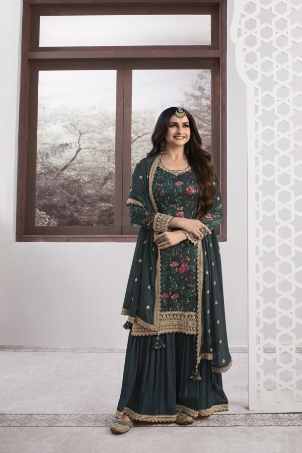 Vinay Swara - Digital Printed Embroidered Silk Georgette Suit