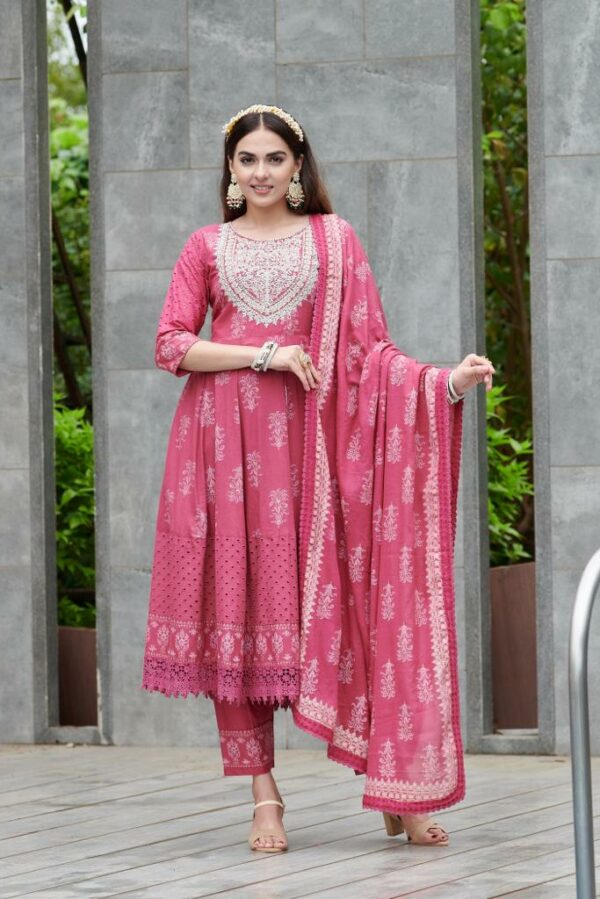 Raja Rani NX - Pure Cotton Printed With Embroidery Stitched Suit