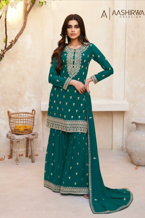 Aashirwad Zohra 9760 - Real Georgette With Work Stitched Suit