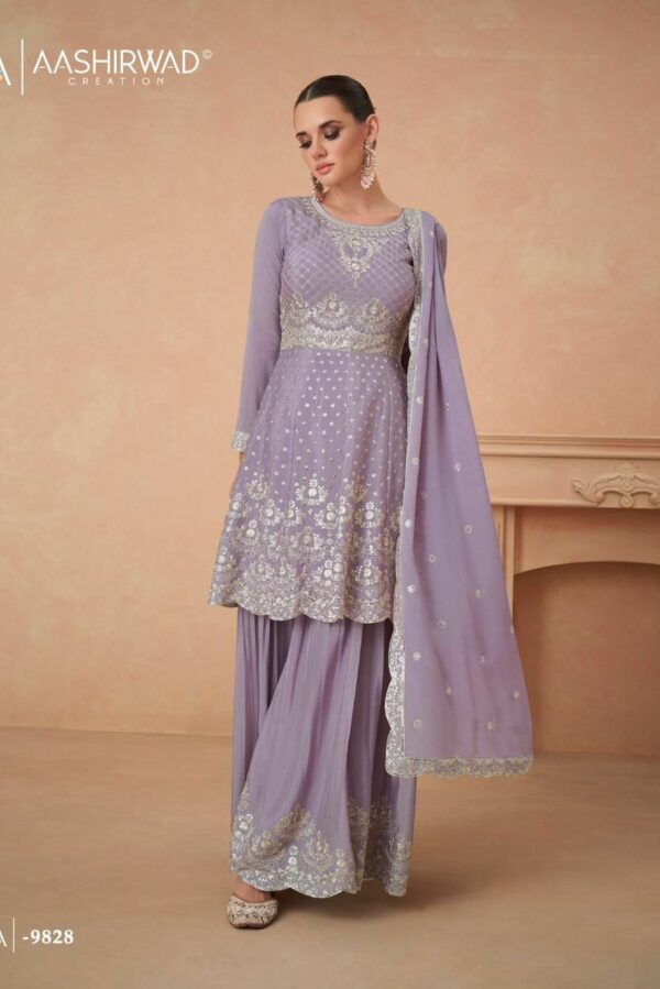Aashirwad Aahana 9830 - Real Georgette With Embroidered Stitched Dress