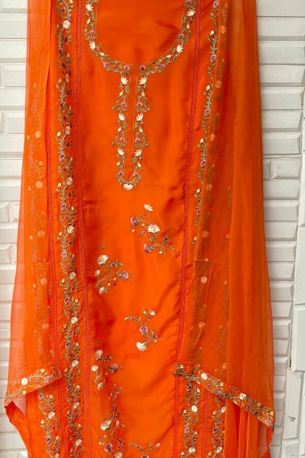 Organza With Stunning Resham Embroidered Suit