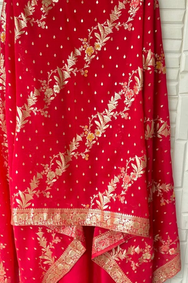 Banarasi Pure Silk With Zari, Sequence, Gotta & Resham Embroidery Suit