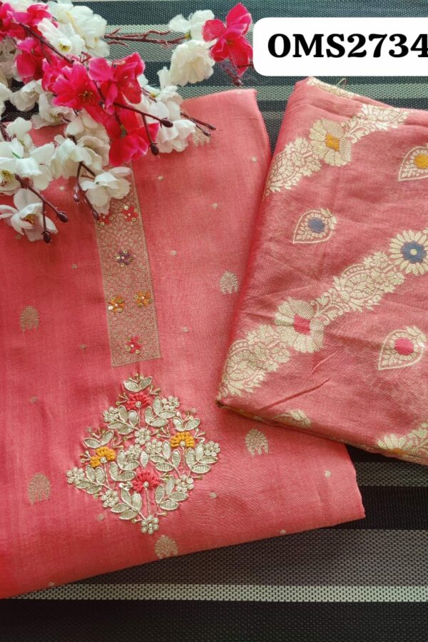 Beautiful Silk With Zardosi Gotta Handwork Embroidery Suit