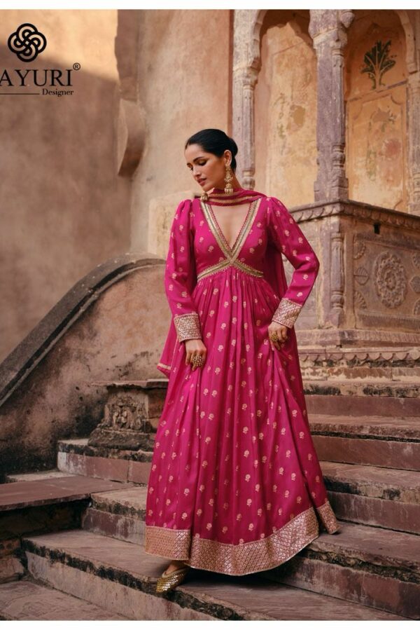 Sayuri Apsara - Pure Viscose Jacquard Silk Embroidered Stitched Dress