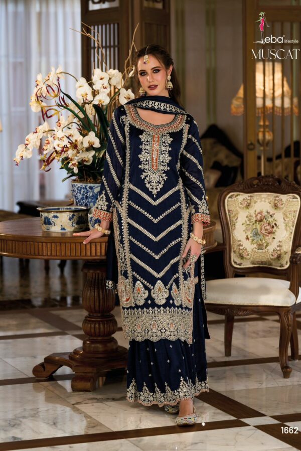 Eba Muscat 1662 - Premium Silk With Embroidery Work Stitched Suit