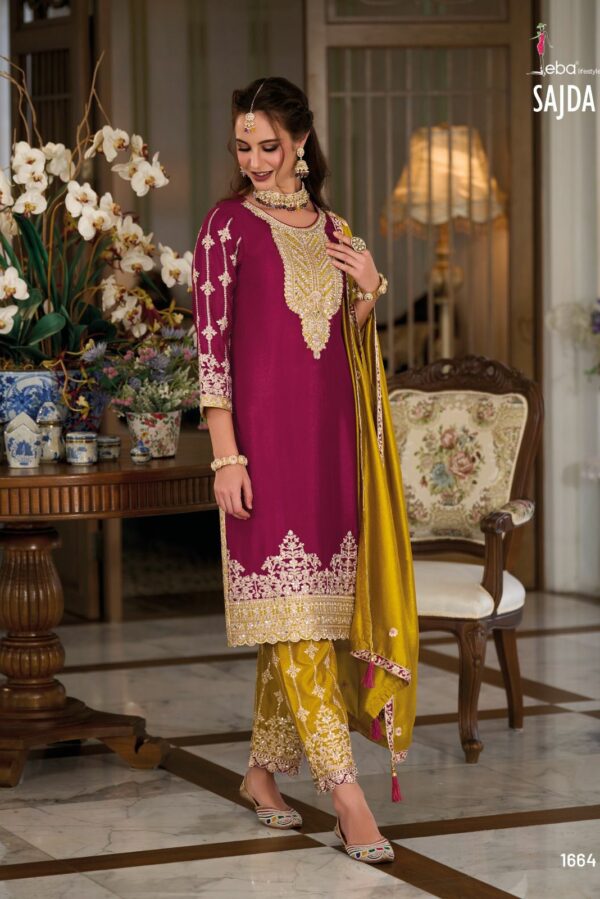 Eba Sajda 1664 - Premium Silk With  Embroidery Work Stitched Suit