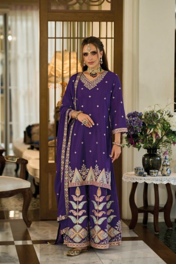 Zaveri Ishqia 1667 - Heavy Chinon With Embroidery Work Stitched Suit