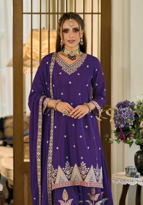 Zaveri Ishqia 1667 - Heavy Chinon With Embroidery Work Stitched Suit