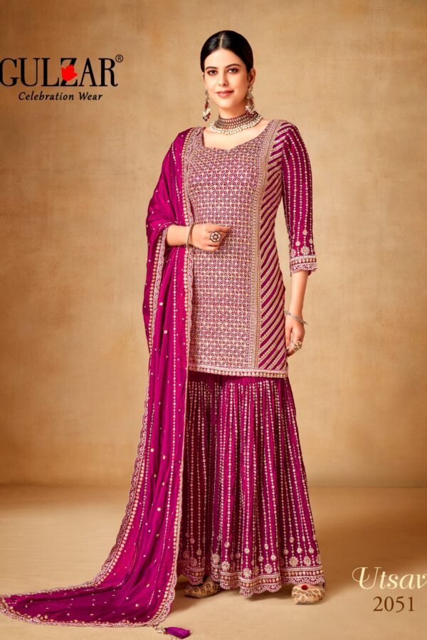 Gulzar Utsav 2054 - Premium Chinon with Zari & Sequins Embroidery Work Stitched Dress