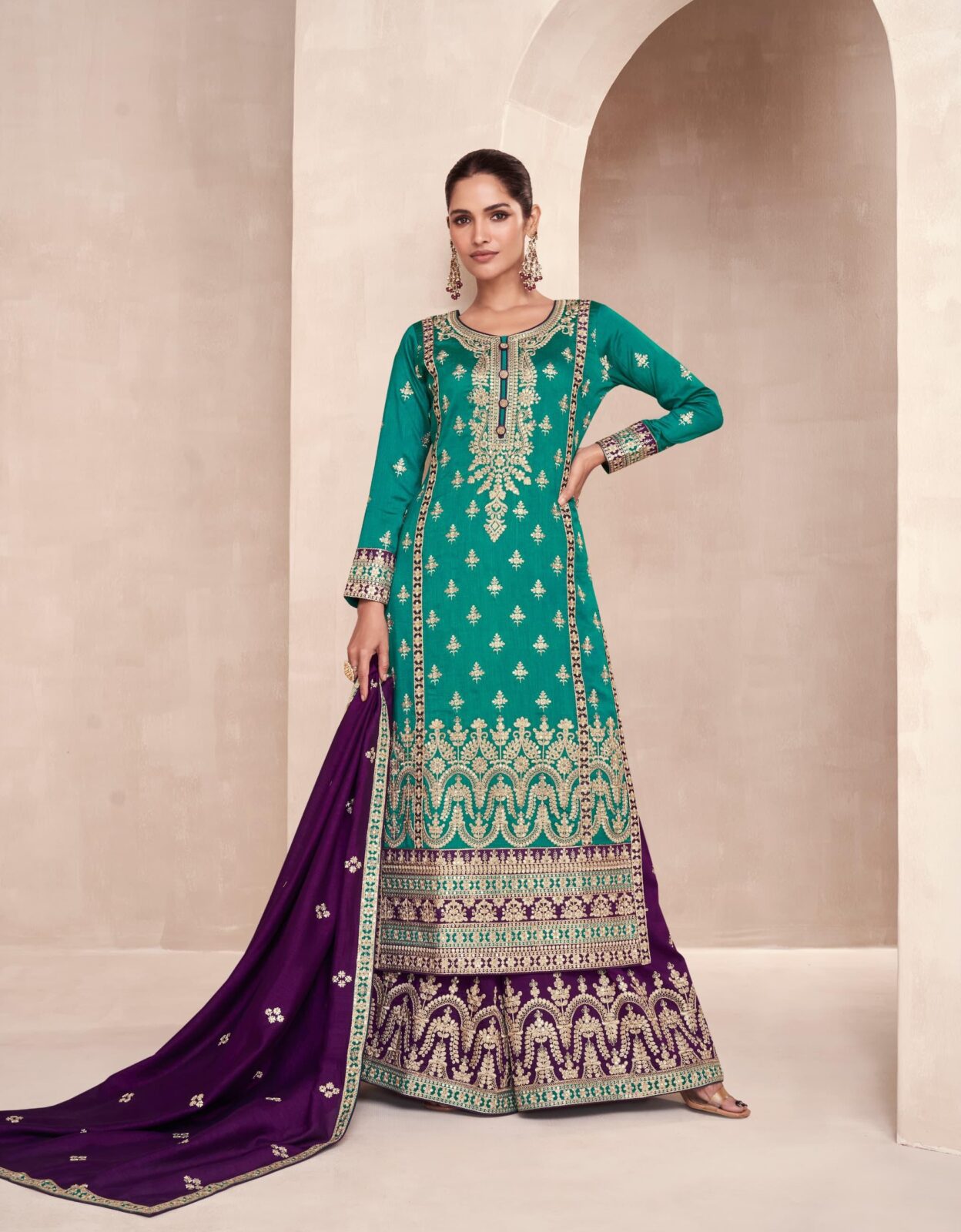 Aashirwad Rayana 9827 - Premium Silk With Work Stitched Suit