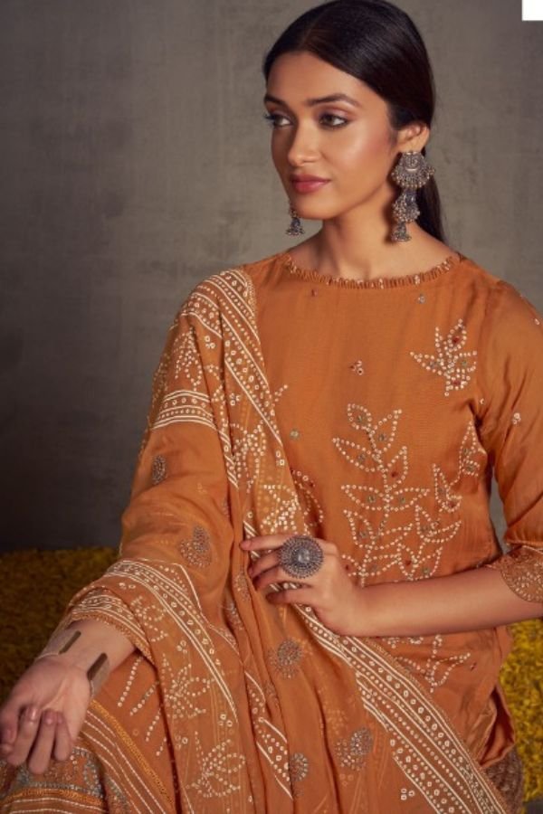 Jay Vijay Fanna 8688 - Pure Organza Khadi Print With Hand Work And Embroidery Suit