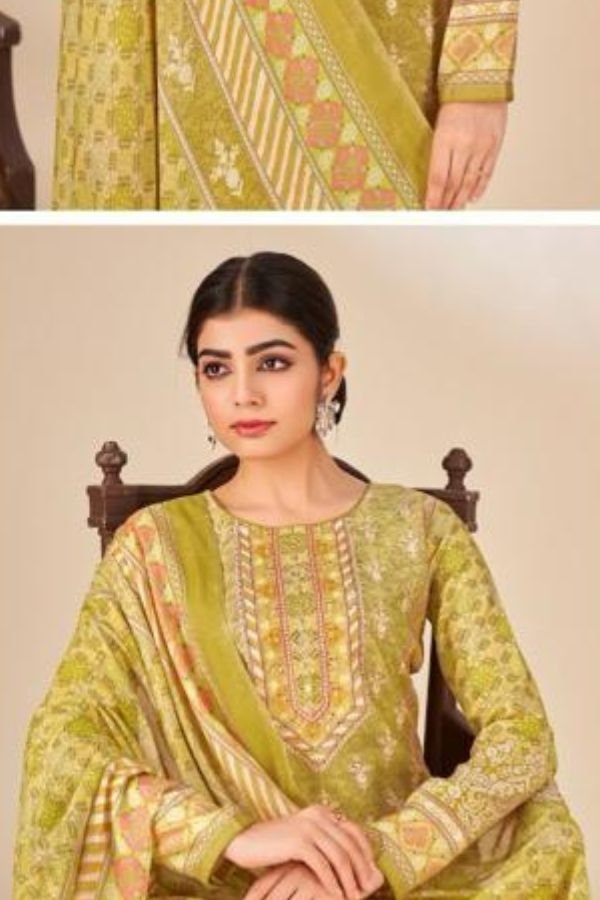 Kesar Noor 9206 - Pure Muslin Digital Print with Embroidery Suit
