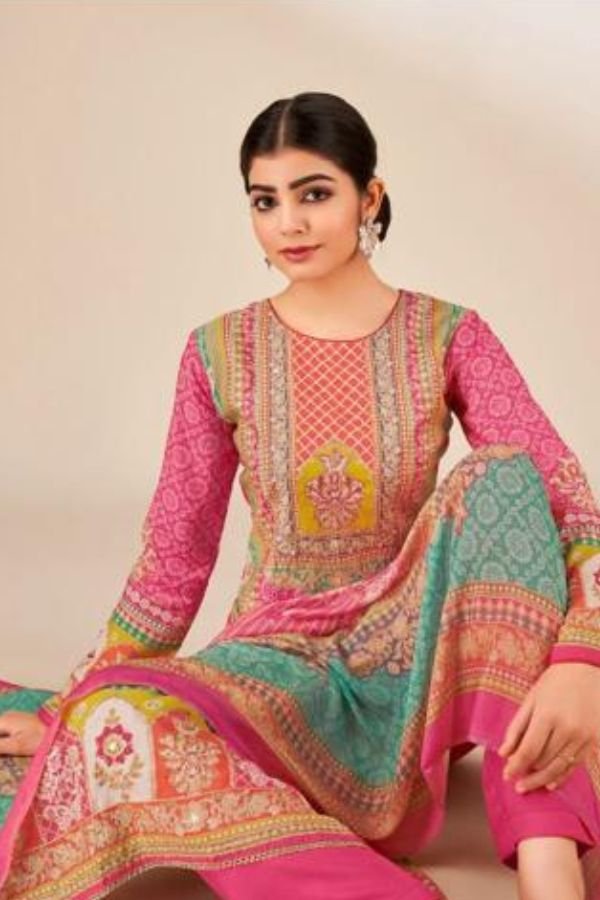Kesar Noor 9206 - Pure Muslin Digital Print with Embroidery Suit