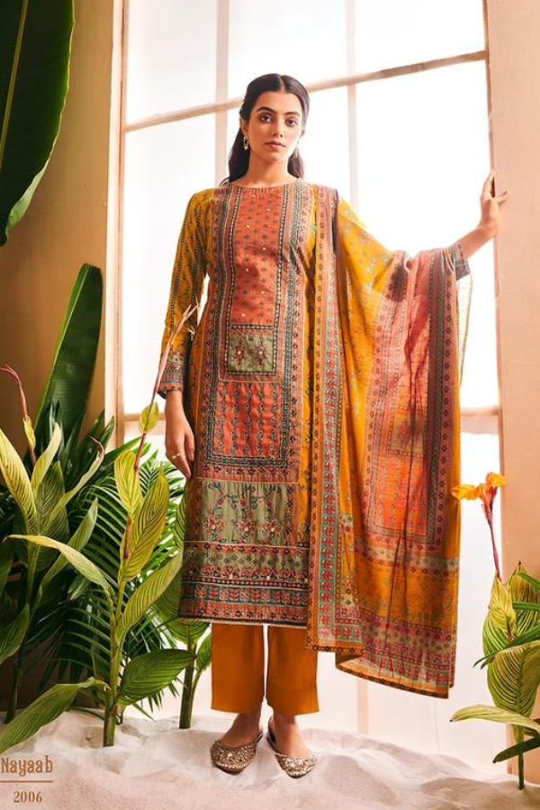 Mumtaz Nayaab 2006 - Pure Viscose Muslin Printed With Fancy Embroidery And Handwork