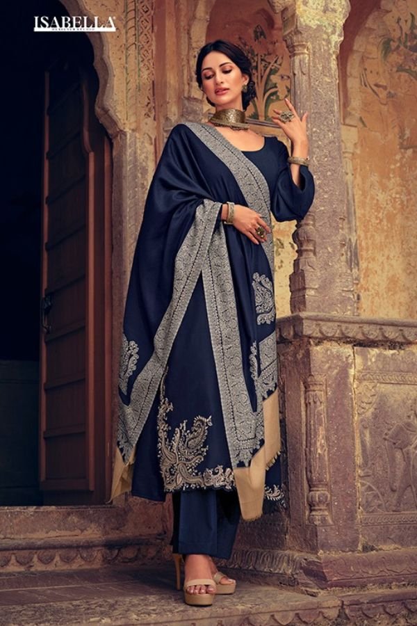 Ganga Edith 2241B - Premium Cotton Printed With Embroidery And Lace Suit