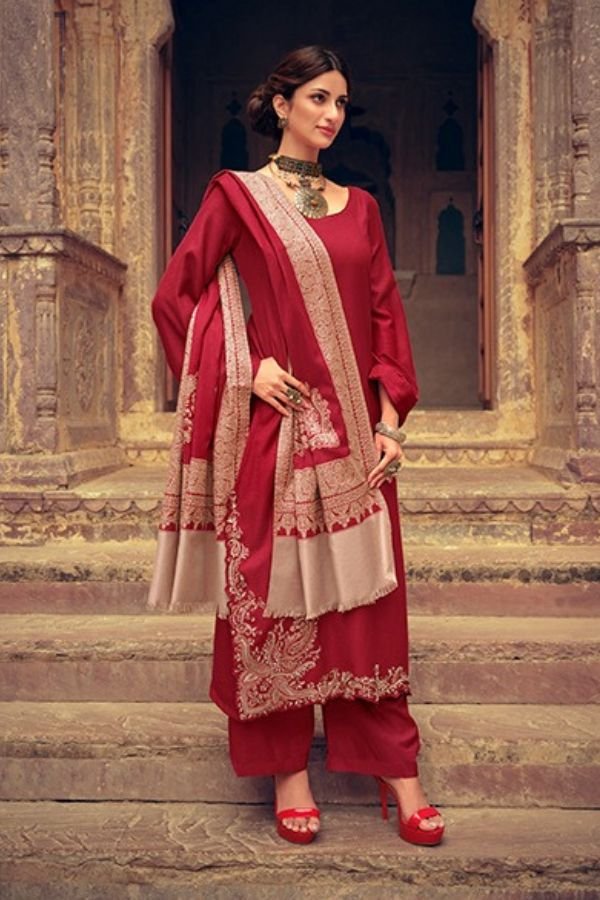 YesFab Saabira 1003 - Cotton Satin Solid With Premium Cutwork Embroidery Suit