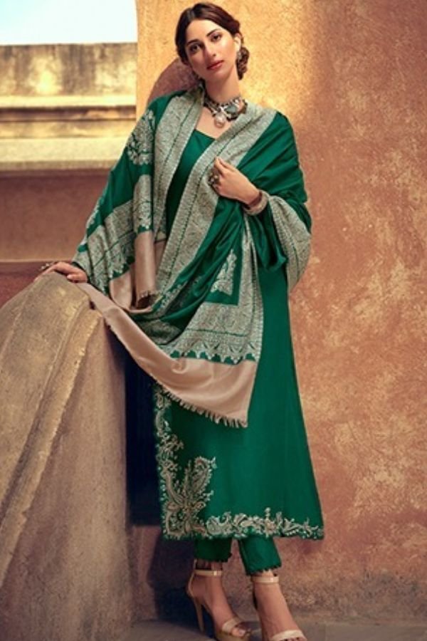 YesFab Saabira 1005 - Cotton Satin Solid With Premium Cutwork Embroidery Suit