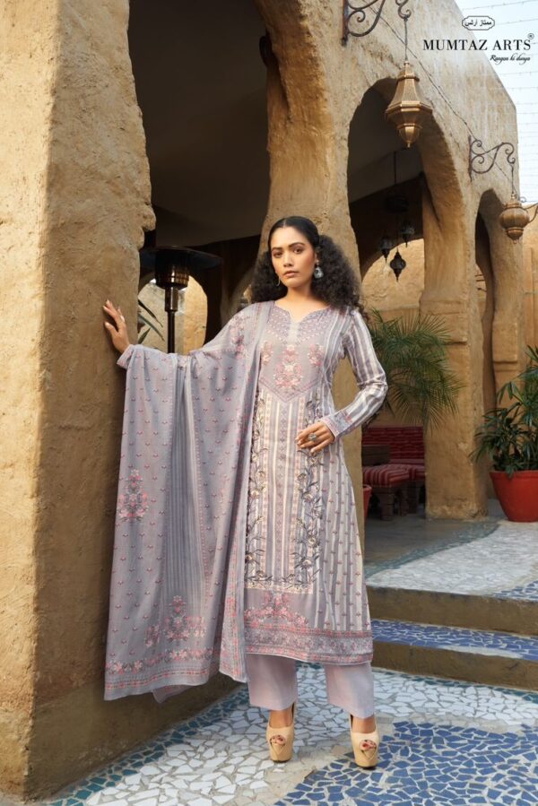 Mumtaz Mayna 10006 - Pure Viscose Jam Satin Digital Print With Heavy Embroidery
