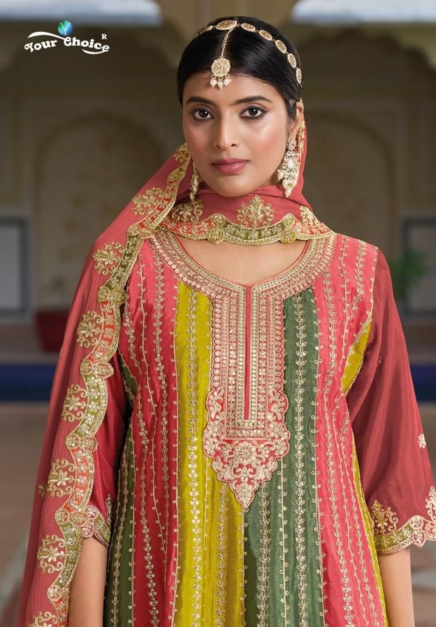 Your Choice Orra 1003 - Heavy Chinon Embroidered Stitched Suit