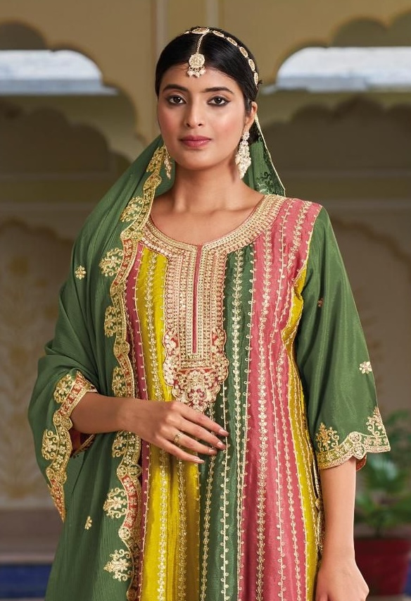 Your Choice Orra 1003 - Heavy Chinon Embroidered Stitched Suit