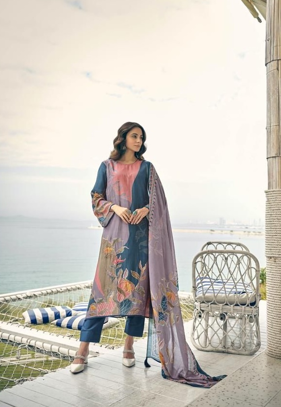 Sadhana Anahat 10064 - Pure Muslin Silk Digital Print With Heavy Khatli  Work Suit - The Indian Fashion
